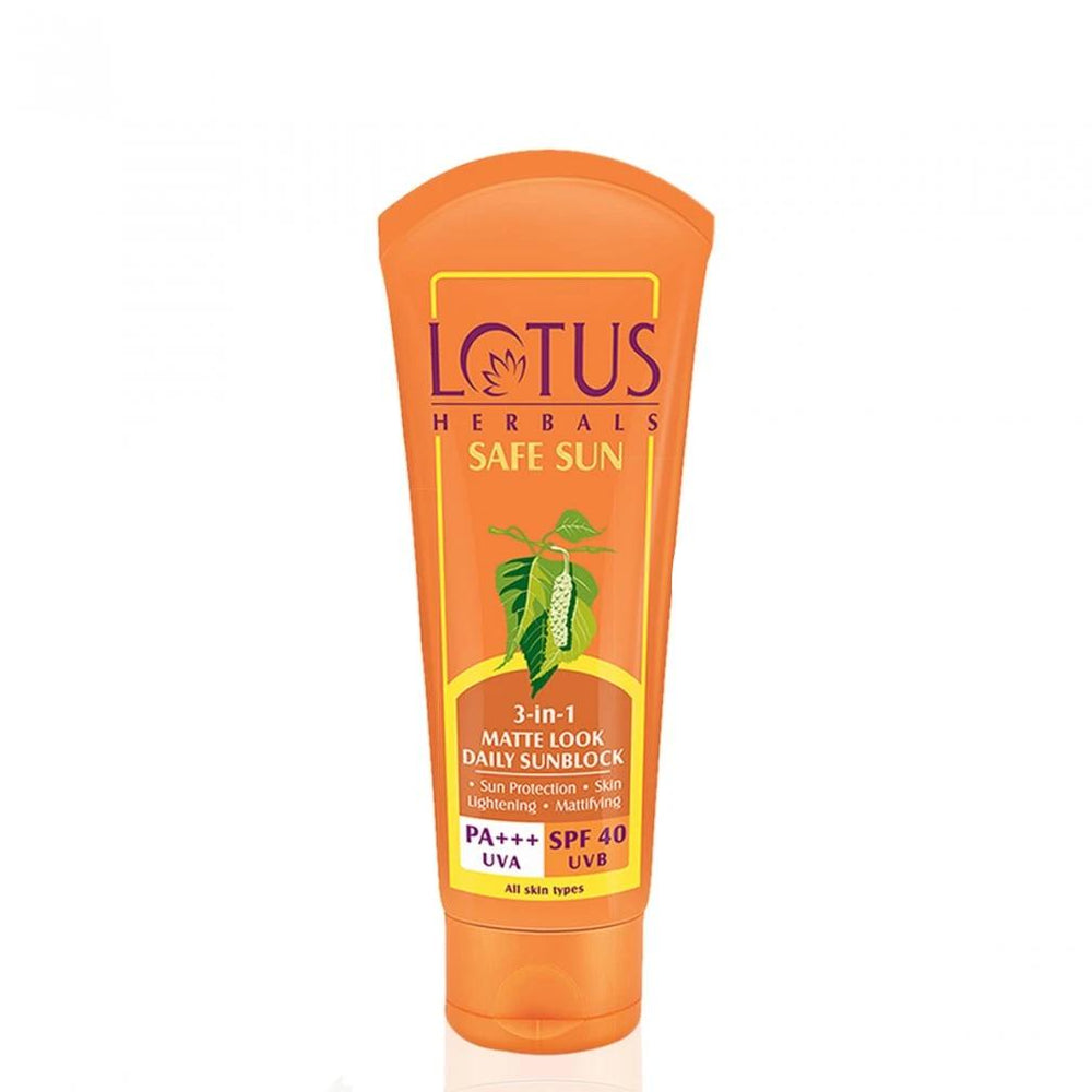 LOTUS HERBALS 3 in 1 Matte Look Daily Sunblock SPF40 PA+++ 100g - Sherza Allstore